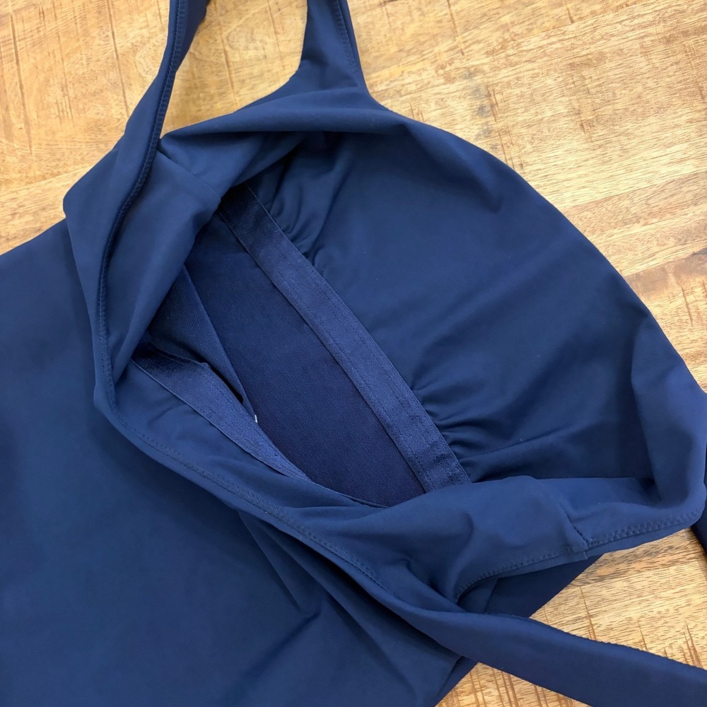 Stylest Dreamsculpt Tank One Piece Swimsuit XS Square Navy Modest Support NWOT - Picture 8 of 10